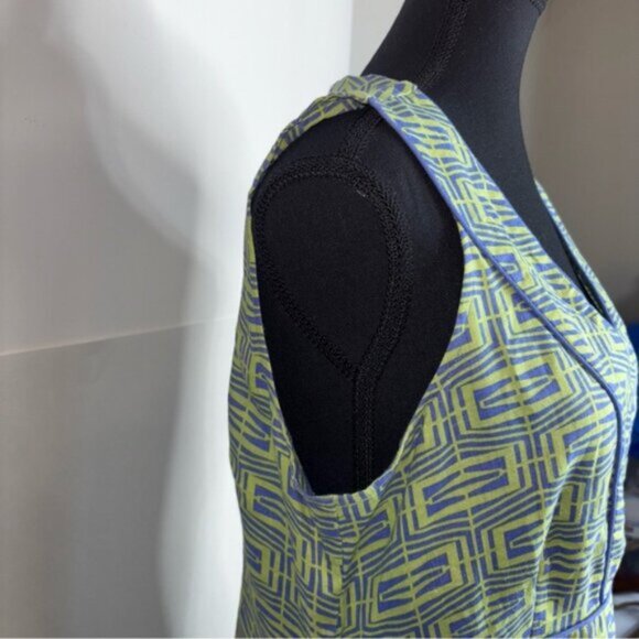 Metro Style Women’s 12 Knee Length Dress Abstract Sleeveless Blue Green - Picture 8 of 11